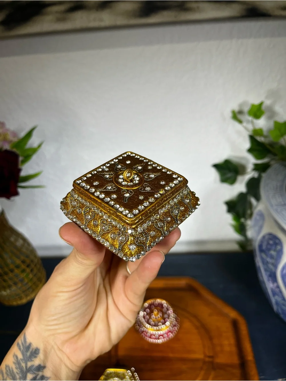 Vintage Ornate Trinket Boxes Set or Lot of 3
